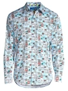 Robert Graham Classic-fit Stay Tuned Print Shirt In Neutral