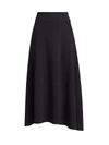 Joan Vass A-line Handkerchief Midi Skirt In Black