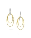 Marco Bicego 18k Gold Marrakech Onde Double Concentric Hook Earrings With White Diamond In Yellow Gold