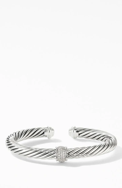 David Yurman Women's Cable Classic Center Station Bracelet With Pavé Diamonds
