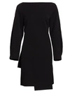 Nina Ricci Women's Boatneck Bow-back Wool Dress In Black