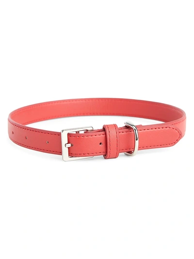 Royce New York Medium Leather Dog Collar In Red