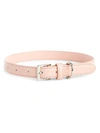 Royce New York Medium Leather Dog Collar In Blush Pink