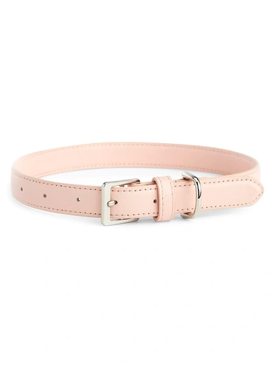 Royce New York Medium Leather Dog Collar In Blush Pink