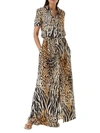Melissa Odabash Women's Naomi Leopard Print Maxi Shirt Dress In Cheetah