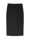 Lafayette 148 Vera Ruffle Pencil Skirt In Black