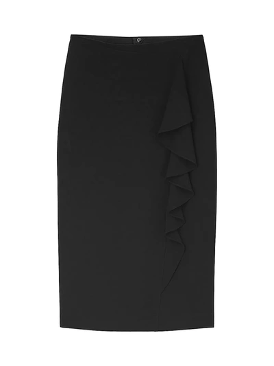 Lafayette 148 Vera Ruffle Pencil Skirt In Black