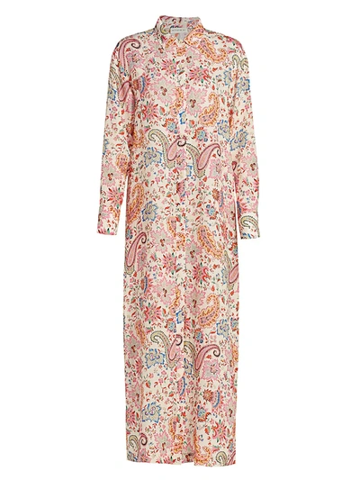 Etro Paisley Long Shirtdress In Neutral