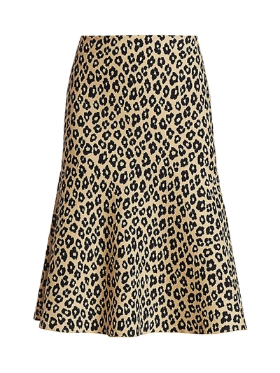 Theory Leopard Print Flared Skirt