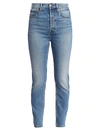 Re/done Comfort Stretch Ultra High-rise Ankle Skinny Jeans In Dusty Blue