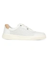 Vince Men's Barnett-3 Perforated Silk & Leather Sneakers In White