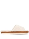Vince Kalina Shearling-lined Suede Slippers In Turtle Dove