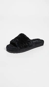Vince Kalina Shearling-lined Suede Slippers In Black