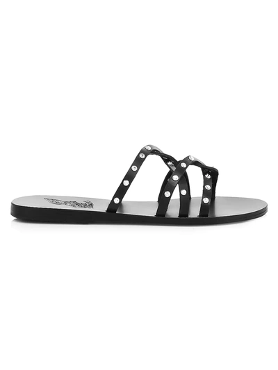 Ancient Greek Sandals Women's Revekka Rivets Leather Sandals In Black