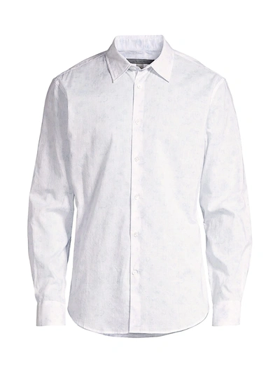 John Varvatos Men's Light Floral Shirt In Sky