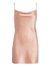 Alice And Olivia Harmony Draped Slip Mini Dress In Rose Tan