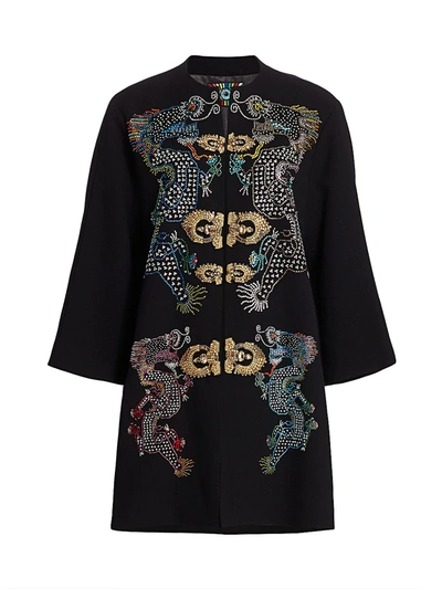 Libertine Magical Ming Embellished Dragon Opera Coat In Black