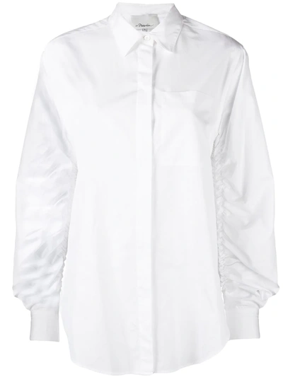 3.1 Phillip Lim Long Sleeve Shirt With Gathered Sleeves In White