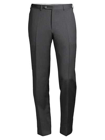 Canali Wool Trousers In Charcoal
