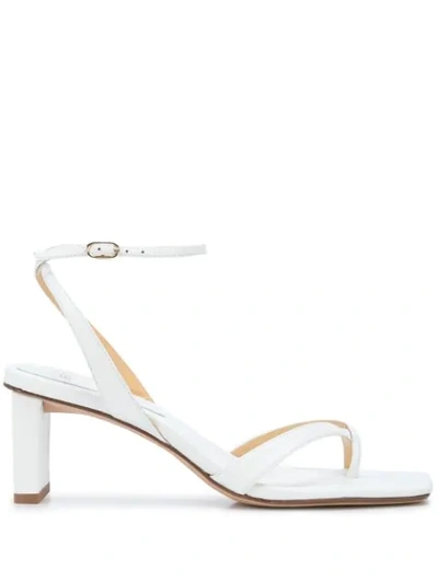 Alexandre Birman Nelly Crisscross Square-toe Sandals In White