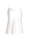Atm Anthony Thomas Melillo Women's Charmeuse Silk Cowl Neck Camisole In White