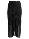 Significant Other Malia Draped Eyelet Midi Skirt In Black