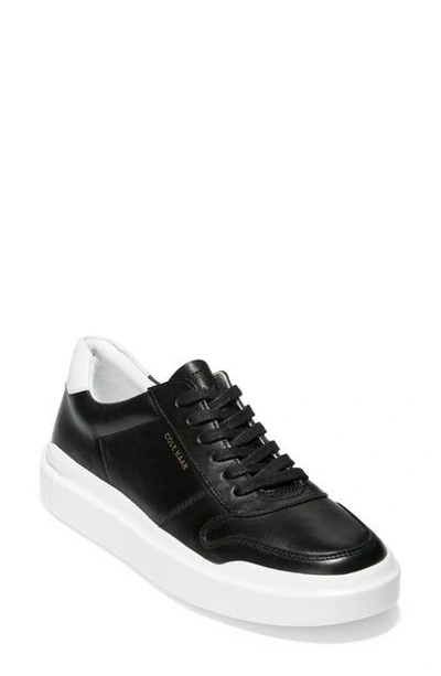 Cole Haan Women's Grandpro Rally Leather Sneakers In Black/ White Leather
