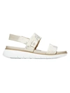 Cole Haan Women's Zerogrand Global Snakeskin-embossed Leather Sport Slingback Sandals In Ivory