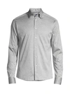 Eton Slim-fit Jersey Knit Shirt In Grey