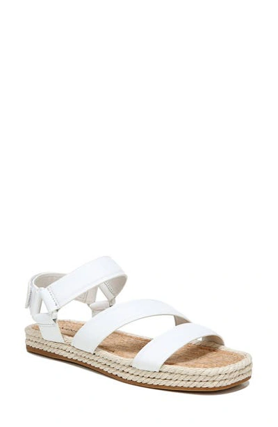 Vince Elian Leather Espadrille Sport Sandals In Optic White