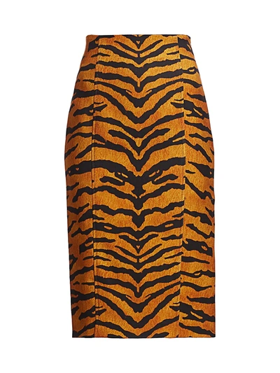 Adam Lippes Women's Tiger-print Pencil Skirt