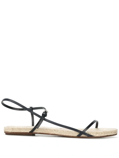 The Row Bare Leather Espadrille Sandals In Blue,beige