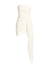 Cinq À Sept Yuki Draped Strapless Mini Dress In Ivory