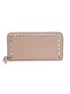 Valentino Garavani Garavani Rockstud Leather Continental Wallet In Poudre