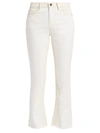 Frame Le Crop Mid-rise Mini Bootcut Two-tone Jeans In Blanc Multi