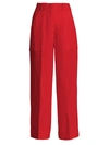 Loro Piana Women's Adam Antigua Linen Pants In Star Fish Red