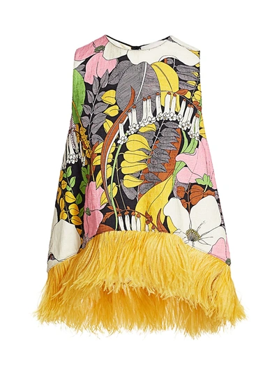 La Doublej Women's La Scala Printed Feather Top In Big Flower