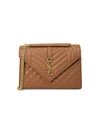 Saint Laurent Large Envelope Monogram Matelass Leather Shoulder Bag In Dune