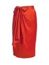 Cinq À Sept Emma Bow Silk Skirt In Blood Orange