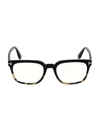 Tom Ford 53mm Tortoiseshell Square Blue Block Optical Glasses In Black