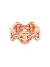 Hoorsenbuhs Men's Heritage Dame Classic Tri-link 18k Rose Gold & White Diamond Ring