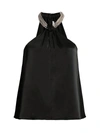 Ramy Brook Amari Chain Strap Halter Top In Black
