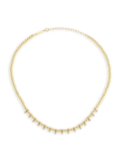 Zoë Chicco Women's Bezel Diamonds 14k Yellow Gold & Diamond Beaded Necklace