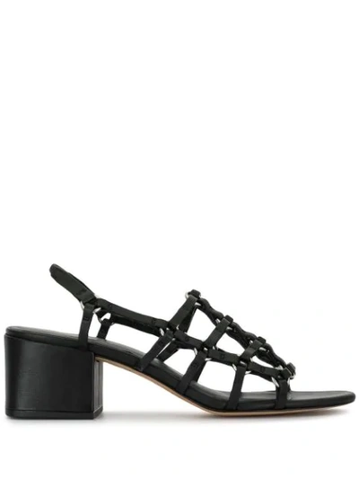 3.1 Phillip Lim / フィリップ リム Cube Cage Leather Slingback Sandals In Black