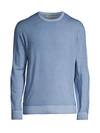 Corneliani Men's Tubular Crewneck Sweater In Blue