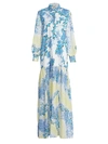 All Things Mochi Alona Printed Maxi Dress In Blue