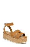 Vince Women's Jet Suede Cork Wedge Platform Sandals In Tan Suede