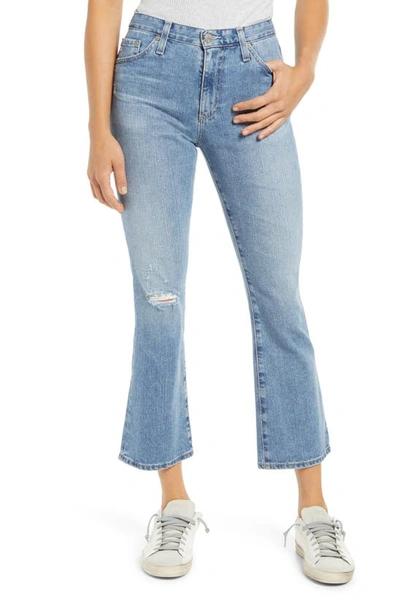 Ag Distressed Mid-rise Kick-flare Jeans In 22 Years Succession