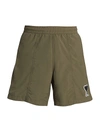 Ami Alexandre Mattiussi Men's Logo Swim Shorts In Dark Olive Green