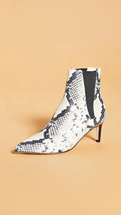 Joie Women's Ralti Snakeskin-embossed Leather Ankle Boots In Black Ivory